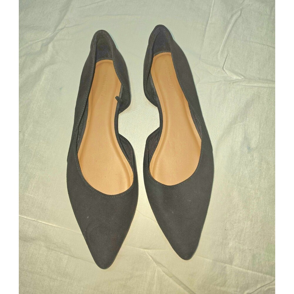 Old Navy Women’s Black Faux Suede Pointed Toe Slip-On Flats US 10 Standard